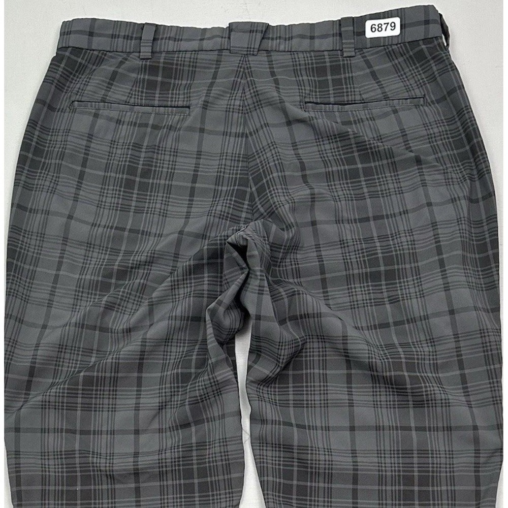 Nike Tour Performance Pants Mens Fits 34x29 Dri-Fit Golf Logo Black Gray Plaid